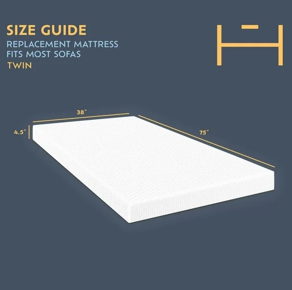 Heyward 4.5” Sofa Twin Mattress, Memory Foam Mattress in Beds & Mattresses in City of Toronto - Image 3