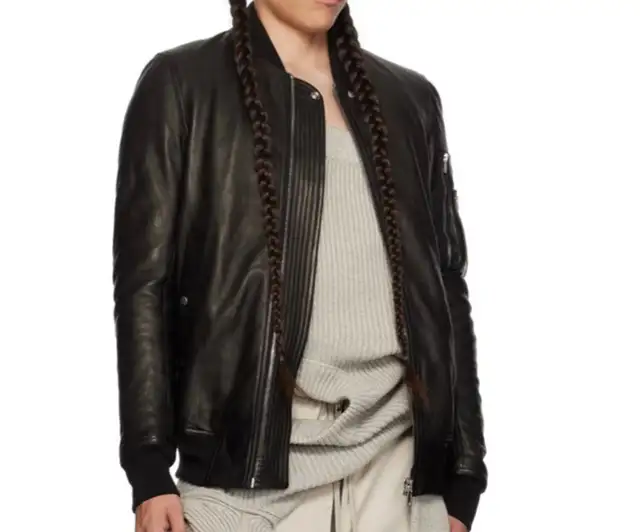 Men’s Rick Owen’s leather jacket in Men's in Strathcona County - Image 3