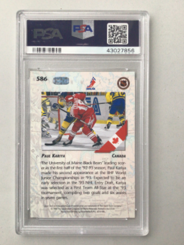 PAUL KARIYA … ONLY ROOKIE … UNGRADED + PSA 8.5 ($55), 10 ($200) in Arts & Collectibles in City of Halifax - Image 4