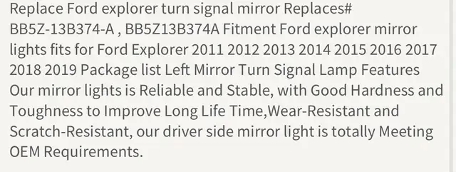 BRAND NEW  Ford Explorer Mirror Light Turn Signal in Other in Winnipeg - Image 9