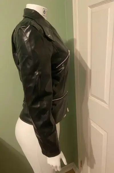 Women’s Black Faux Leather Jacket Size Small, View more