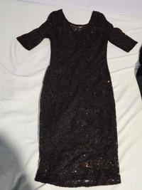 La Scala black rose lace dress 35 OBO