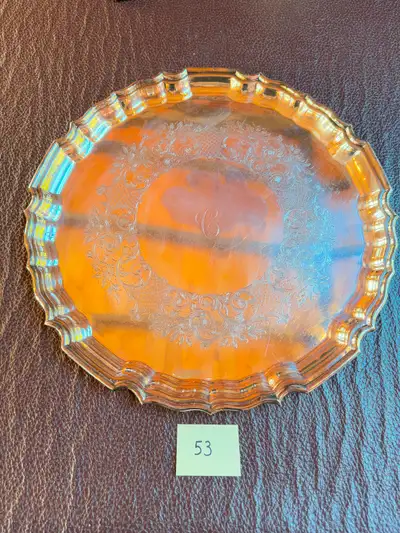 Birks Antique Round Silver Serving Platter, View more