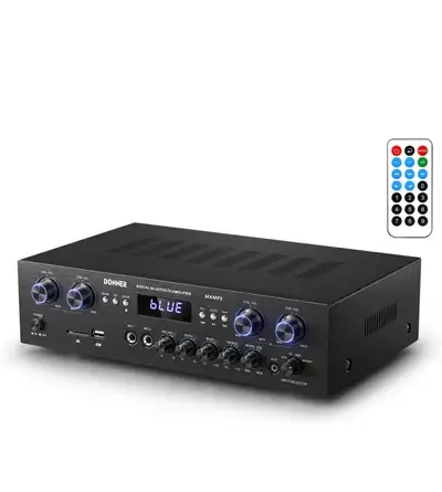Donner 4 Channel Bluetooth 5.0 Stereo Audio Power Amplifier, 440W Peak Power Home Theater Stereo Rec...