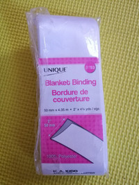 NEW: Unique Blanket Binding - White color - 50mm x 4.35m