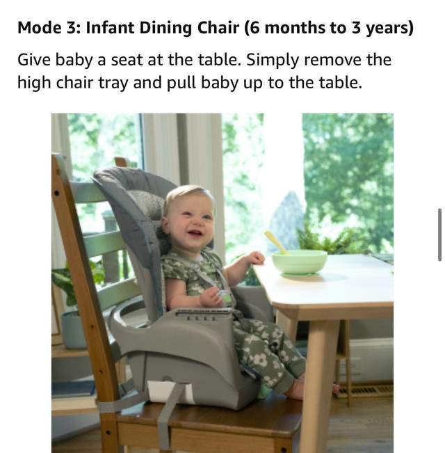 Ingenuity Full Course 6-in-1 High Chair - Baby to 5 Years Old,  in Feeding & High Chairs in Markham / York Region - Image 3