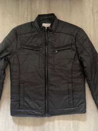 Black nylon motorbike style jacket 