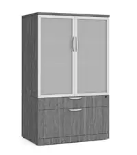 Elements Storage Cabinet and 2-Drawer Combo Unit with Glass Door