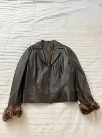 Manteau d’automne vrai cuir