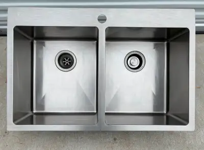 Double stainless steel kitchen sink, View more