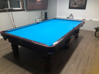 Canada Billiard 10 foot snooker sized pool table with rails desi