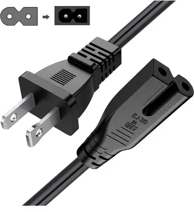 6Ft Extra Long 2 Prong Polarized Power Cord for Vizio-LED-TV Sm, View more