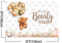 Baby Shower Backdrop - 5x3ft We Can Bearly Wait