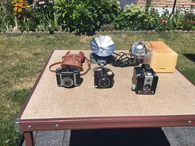 Nice vintage display items for the photography enthusiast. Kodak Brownie Baby Special - $20 Kodak Br...