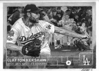 Clayton Kershaw baseball card drawing | Original Art | Dodgers