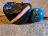 Vintage bowling ball & bag