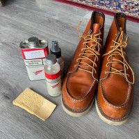 Red Wing heritage boots and cleaners