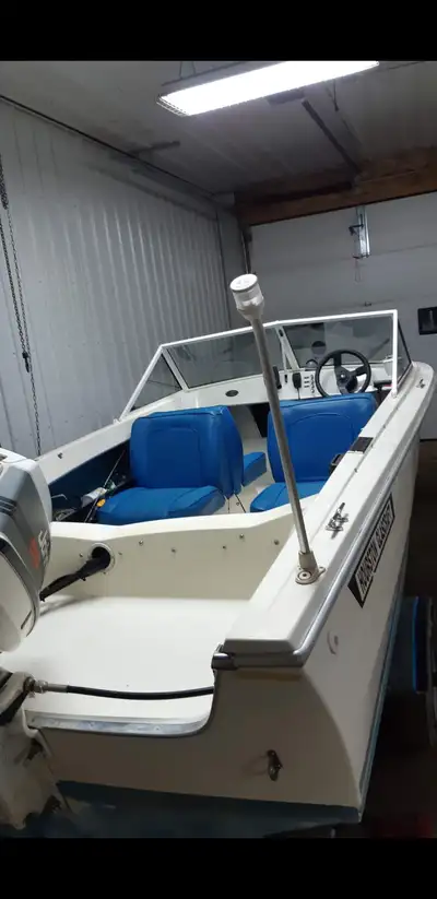 Its 16 feet long Rod holders Fish finder The seats unfold to a tanning bed Electric windshield wiper...