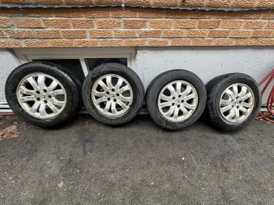 Selling my 4 tires on rims 2 different sets from 2024 and 2025 all with 7/32 tread left DOT numbers...