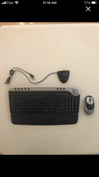 Dell RT7D40  wireless computer USB keyboard, mouse and receiver