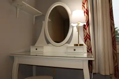 ⭐️FREE CHAIR  DRESSING TABLE WITH MIRROR, View more