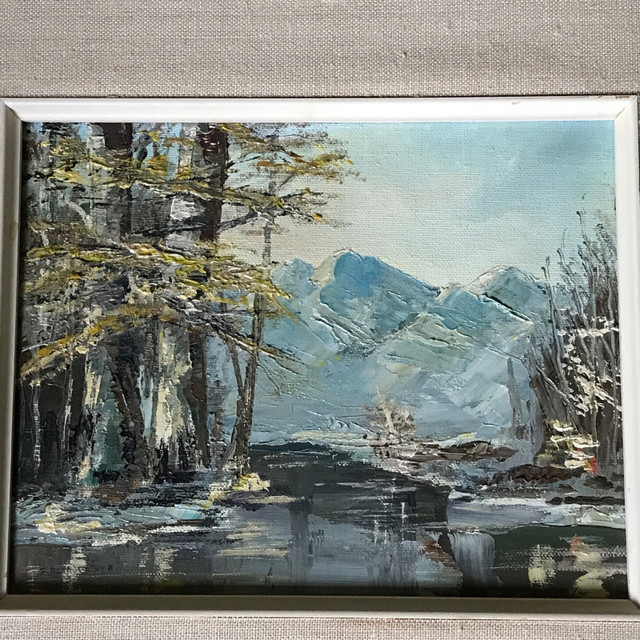 Framed Oil Painting Mountain Landscape in Arts & Collectibles in Ottawa - Image 2