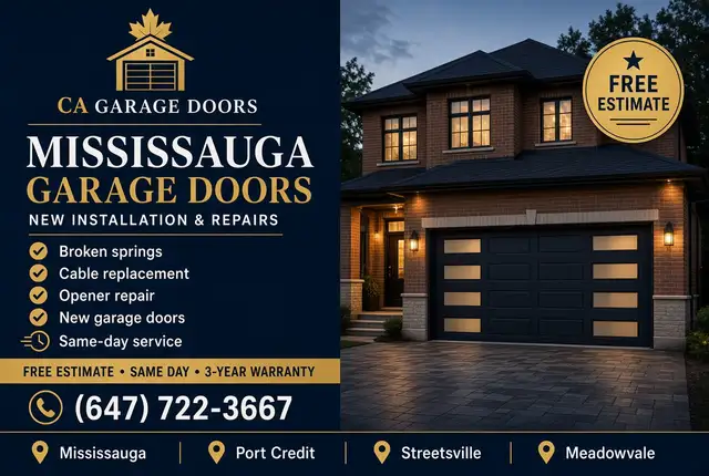 Broken Spring? Same-Day Garage Door Repair Mississauga in Garage Door in Mississauga / Peel Region - Image 2