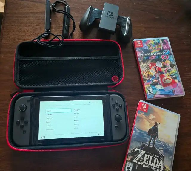 Nintendo Switch V1 with Mario Kart 8 Deluxe & Zelda BOTW628632830874901224