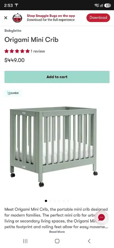 Babyletto Origami Mini Crib, View more