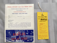 Beatles 1966 Maple Leaf Gardens Press Pass and ticket order RARE