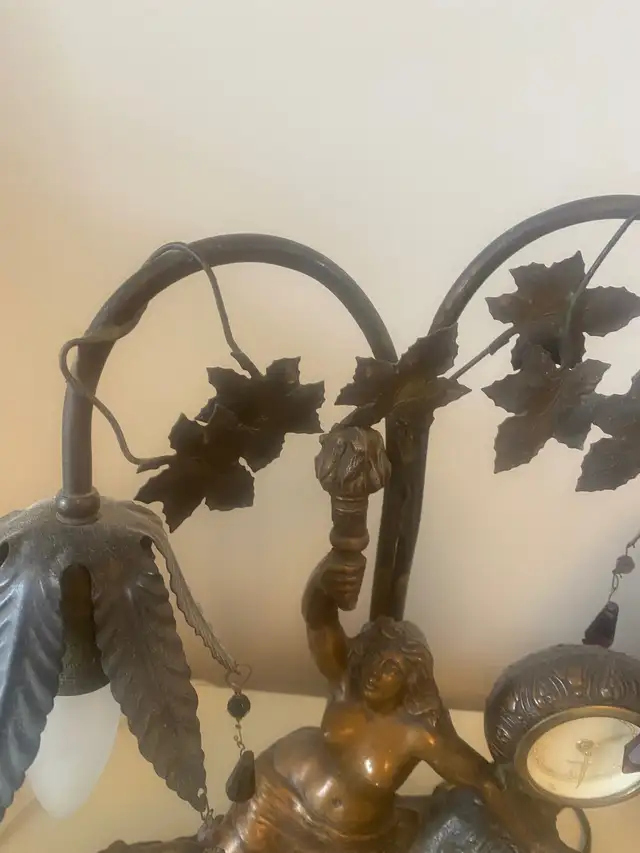Antique cast bronze lamp 1910s works perfect in Indoor Lighting & Fans in City of Toronto - Image 4