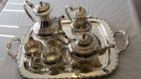 BIRKS - SILVER PLATED TEA & COFFEE SERVICE with TRAY, 1960s