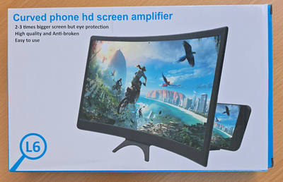 CELL PHONE 12" CURVED SCREEN ENLARGER/VIDEO MAGNIFIER (NEW IN BO, View more
