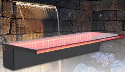 Waterfall Spillway Multi-Color LED Light Outdoor Pool Fountain,