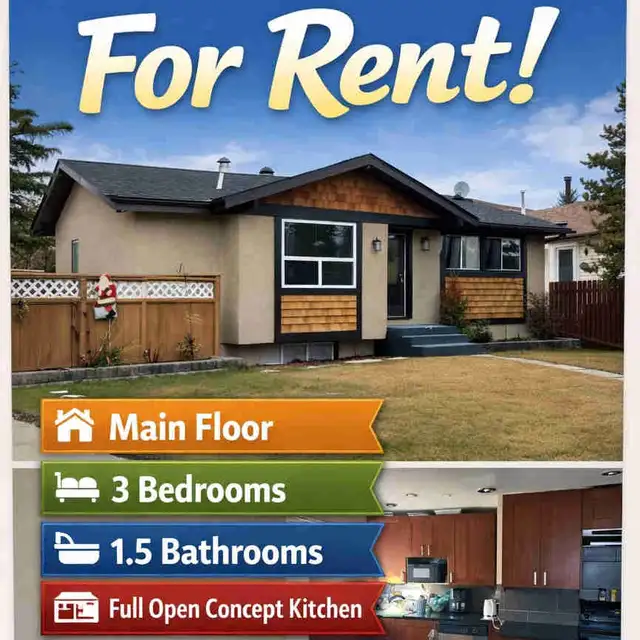 3 Bedroom Main Floor for Rent – Near TransCanada Plaza
