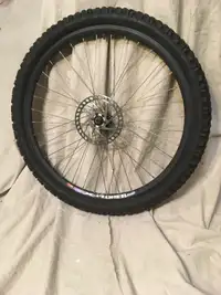 26” bike bicycle XPlorer front  wheel tire combo wit brake rotor