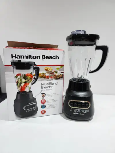 Experience the convenience of the Hamilton Beach Multiblend Kitchen System, designed to streamline y...