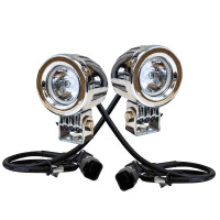 Motorcycle chrome LED auxiliary spot lights