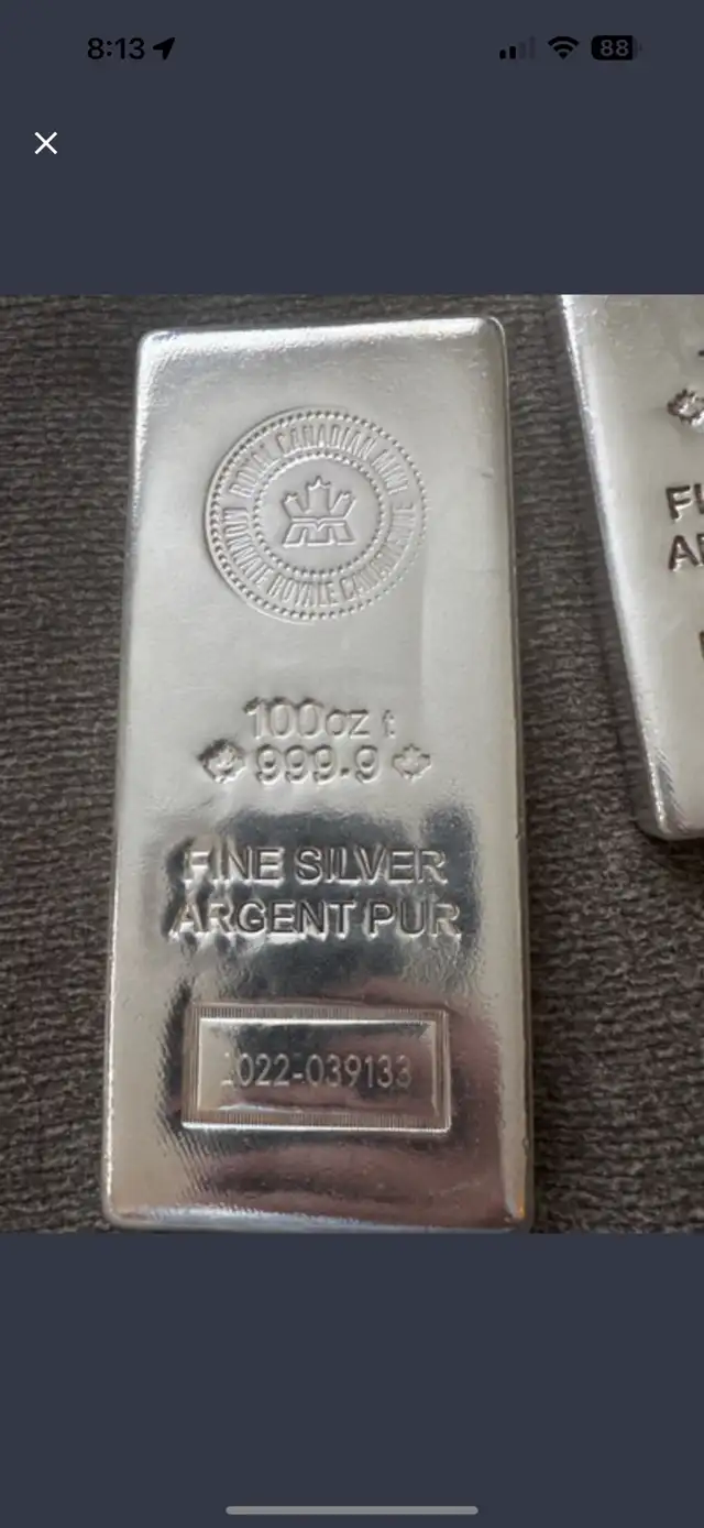 100oz RCM silver bar62863277041027122