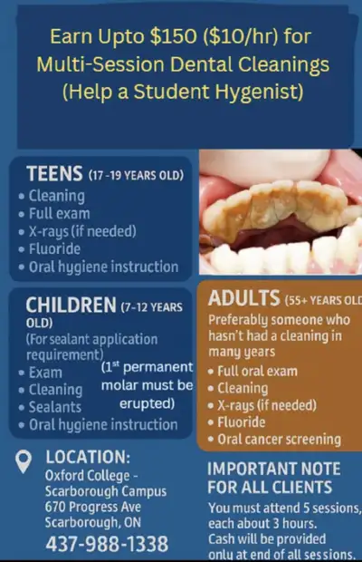 Free Dental Cleaning, View more