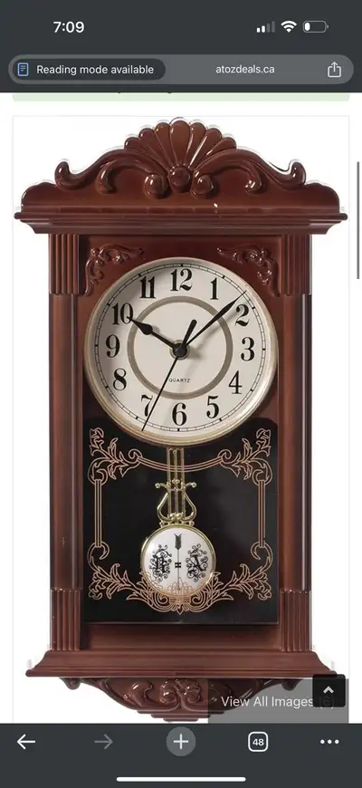 Vintage pendulum wall clock - new, View more