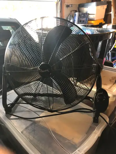 20 inch high velocity fan. 3 speeds