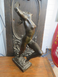 Sculpture en bronze (femme nue) Art Deco (1920-1930), 18'' ht
