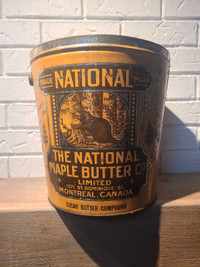 Maple butter old vintage tin