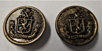 Vintage Spectemur Agendo Brass Lion Crest A Pair of Buttons Good