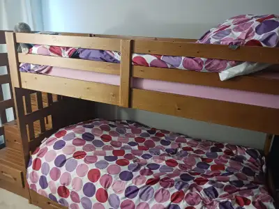 Sturdy Captains Bunk Bed Set with 6 drawers and staircase, View more