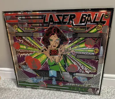 Laser Ball Pinball Machine Backglass. Good for wall art. $20