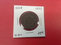 USA  1835 G -4     one cent
