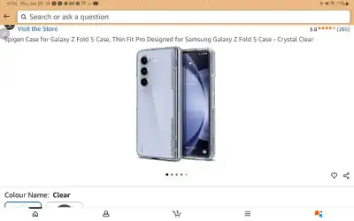 Spigen Case for Galaxy Z Fold 5 Case, Thin Fit Pro Designed for Samsung Galaxy Z Fold 5 Case - Cryst...