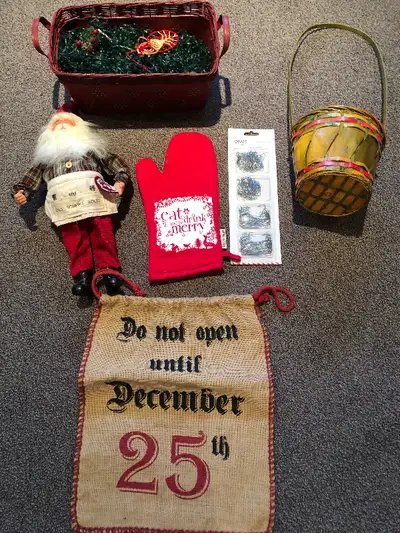 Various kinds of Christmas decoration stuff. Priced on photos, View more